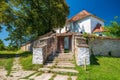 Scenic view of main gate of Lutheran fortified church in Chirpar, Sibiu County, Romania