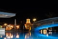 Main Pool of Neptune Hotel on Kos at Night Royalty Free Stock Photo