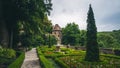 Scenic view of the Majestic gardens of the Ksiaz castle that is located in Poland Royalty Free Stock Photo