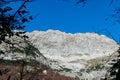 Hochblaser - Scenic view of majestic mountain peaks seen idyllic forest near Hochblaser in Eisenerz, Ennstal Alps, Styria, Austria