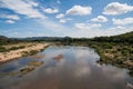 Scenic view from Malelane bridge of the Crocodile river with cloud reflections Royalty Free Stock Photo