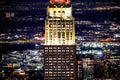 Scenic view of Manhattan empire state building and midtown skyscrapers at night Royalty Free Stock Photo