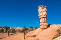 Scenic view on massive hoodoo sandstone rock formation on Fairyland hiking trail in Bryce Canyon National Park, Utah, USA. Royalty Free Stock Photo