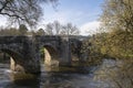 Scenic view of the medieval bridge of Pontevea in Teo, Galicia, Spain