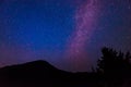 Scenic view of Milky Way and star over Diablo lake in North Cascade national park,Wa,USA.. Royalty Free Stock Photo