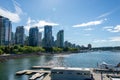 Scenic view of the modern architecture and skyscrapers seen on a sunny day