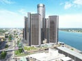 Scenic view of modern Detroit Marriott at the Renaissance Center building Royalty Free Stock Photo