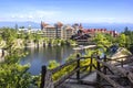 Scenic View of Mohonk Mountain House and Lake Royalty Free Stock Photo
