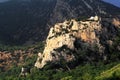 Monolithos castle in sunset light, Rhodes Island - Greece Royalty Free Stock Photo