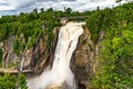 Scenic view of the Montmorency Falls in Quebec, Canada. Royalty Free Stock Photo