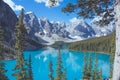Scenic view of the Moraine Lake in Canada Royalty Free Stock Photo