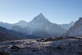 Scenic view of mount ama dablam 6,812 m one of Himalaya range at Chola pass during Everest base camp trekking in nepal