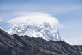 Scenic view of Mount Everest 8,848 m and Lhotse 8,516 m at gokyo ri mountain peak near gokyo lake during everest base camp Royalty Free Stock Photo