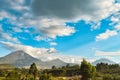 Scenic view of Mount Muhabura, Mount Gahinga and Mount Sabyinyo seen from Kisoro Town, Uganda