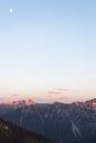 Scenic View of Mountain Panorama with Alpenglow in the Evening Royalty Free Stock Photo