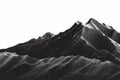 A scenic view of a mountain range photographed in black and white Royalty Free Stock Photo