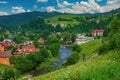 Scenic view of mountain resort Vorokhta in Carpathian Mountains at sunny summer day, Ukraine Royalty Free Stock Photo