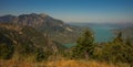 Scenic view from the mountain to Kremaston lake, Evritania, Greece