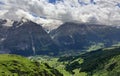 Summer view of mountain valley and ski resort, Grindelwald - Switzerland