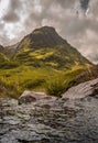 Scenic view of mountains in Glen Coe, in picturesque Scottish Highlands