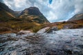 Scenic view of mountains in Glen Coe, in picturesque Scottish Highlands