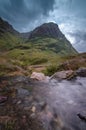 Scenic view of mountains in Glen Coe, in picturesque Scottish Highlands