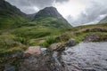 Scenic view of mountains in Glen Coe, in picturesque Scottish Highlands