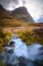 Scenic view of mountains in Glen Coe, in picturesque Scottish Highlands