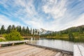 Scenic view of mt Shuksan over with reflaction on the lake and on sunset,Whatcom County, Washington, usa