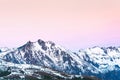 Scenic view of mt st Helens with snow covered in winter when sunset ,Mount St. Helens National Volcanic Monument,Washington,usa. Royalty Free Stock Photo