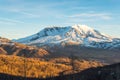 Scenic view of mt st Helens with snow covered in winter when sunset ,Mount St. Helens National Volcanic Monument,Washington,usa. Royalty Free Stock Photo