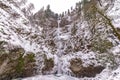 Scenic view at Multnomah Falls, Oregon during winter time. Royalty Free Stock Photo