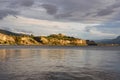 View of Okanagan Lake and Munson Mountain at sunset from Three Mile Beach