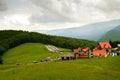 Scenic view of Muntele Rosu Red Mountain area, in Cheia - Prahova county, Romania, Ciucas Mountain part of Carpathians Mountains Royalty Free Stock Photo