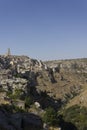 Scenic view of Murgia landscape surrounding Matera city in Italy