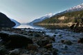 Stream and mountains on peaceful Nahku Bay in morning in Alaska Royalty Free Stock Photo