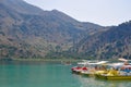 Scenic view of the natural lake Kournas at Chania, Crete Royalty Free Stock Photo