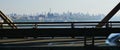 Scenic view of the New York Manhattan skyline seen from the George Washington Bridge (GWB) Royalty Free Stock Photo