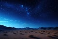Scenic view night landscape of desert under the starry sky