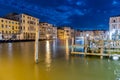 Scenic view at night over the Grand Canal, Venice, Italy Royalty Free Stock Photo