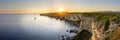 Scenic view of an ocean in Bonifacio, France during sunset