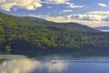 Scenic view of the ocean and Salt Spring Island shoreline taken from Maple Bay, BC