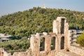 Scenic view of the Odeon of Herodes Atticus theatre in Athens, Greece, in sunlight Royalty Free Stock Photo