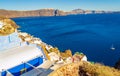 Scenic view of Oia town Santorini and Caldera seascape Greece Royalty Free Stock Photo