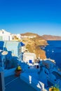 Scenic view of Oia town Santorini island landscape and Caldera Greece Royalty Free Stock Photo