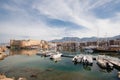 Scenic view of the old harbour of Kyrenia, island of Cyprus, wi Royalty Free Stock Photo