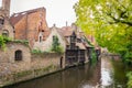 Ancient canal houses in the historic town of Bruges Royalty Free Stock Photo