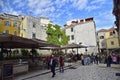 The scenic view at old mediterranean architecture in town Sibenik, Croatia Royalty Free Stock Photo