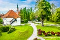 Picturesque park in old town, Varazdin.