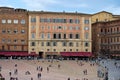 Scenic view of old stone houses in Siena, Italy